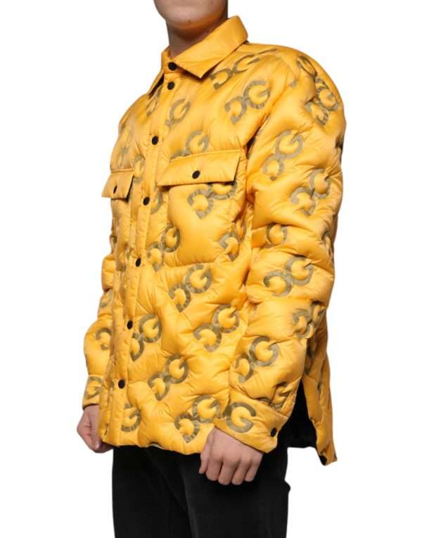 Yellow Logo Padded Buttoned Blouson Jacket - Image 3