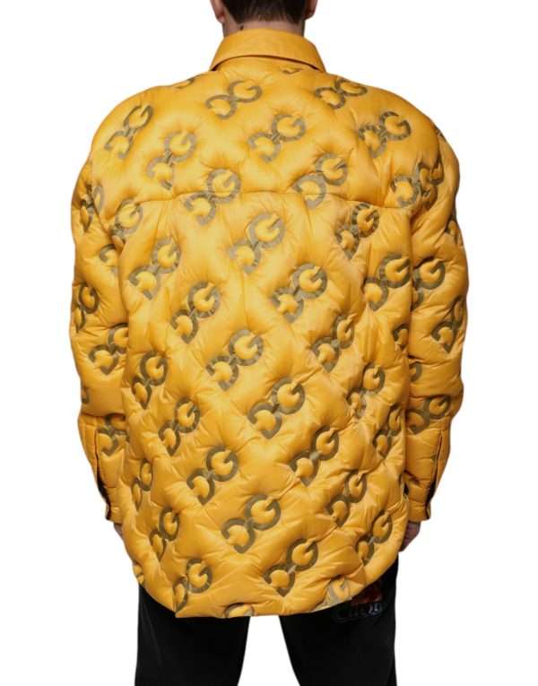 Yellow Logo Padded Buttoned Blouson Jacket - Image 4