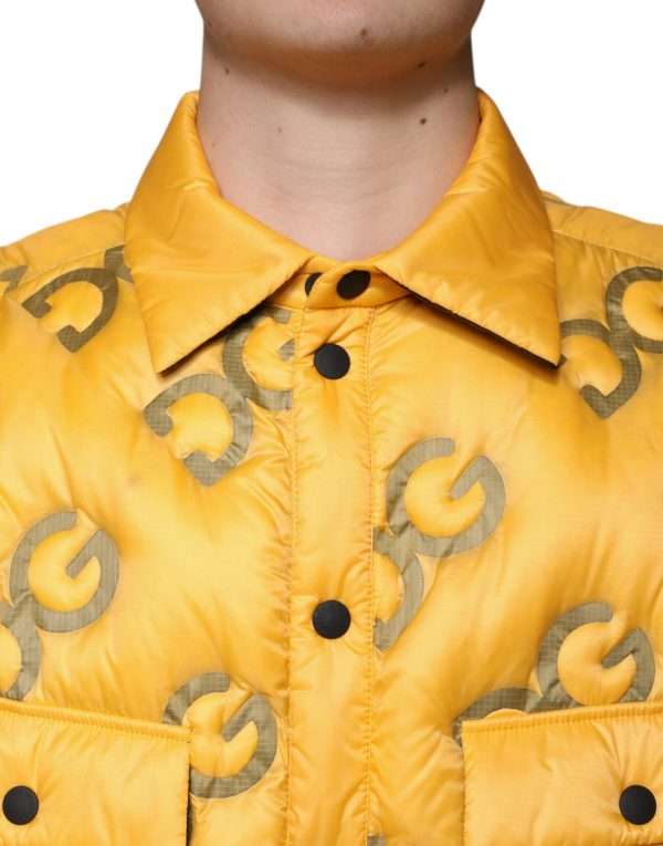 Yellow Logo Padded Buttoned Blouson Jacket - Image 5