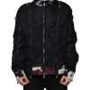 Black Nylon Full Zip Men Bomber Jacket - Image 2