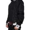 Black Nylon Full Zip Men Bomber Jacket - Image 3