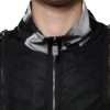 Black Nylon Full Zip Men Bomber Jacket - Image 5