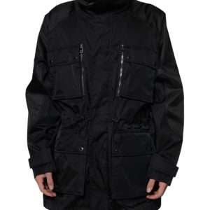 Black Nylon Winter Men Parka Coat Jacket