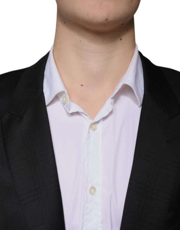 Black Wool Single Breasted Formal Suit - Image 5