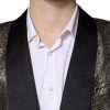 Gold SICILIA Jacquard Single Breasted Coat Blazer - Image 5