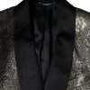 Gold SICILIA Jacquard Single Breasted Coat Blazer - Image 8