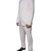 White Wool Silk 3 Piece SlimFit Formal Suit - Image 3