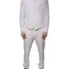 White Wool Silk 3 Piece SlimFit Formal Suit - Image 6