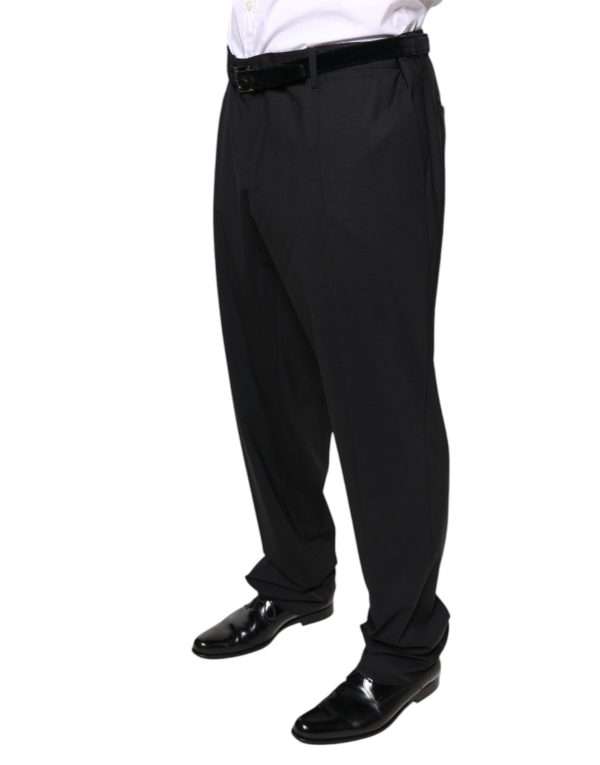Black Wool Men Formal Dress Pants - Image 3