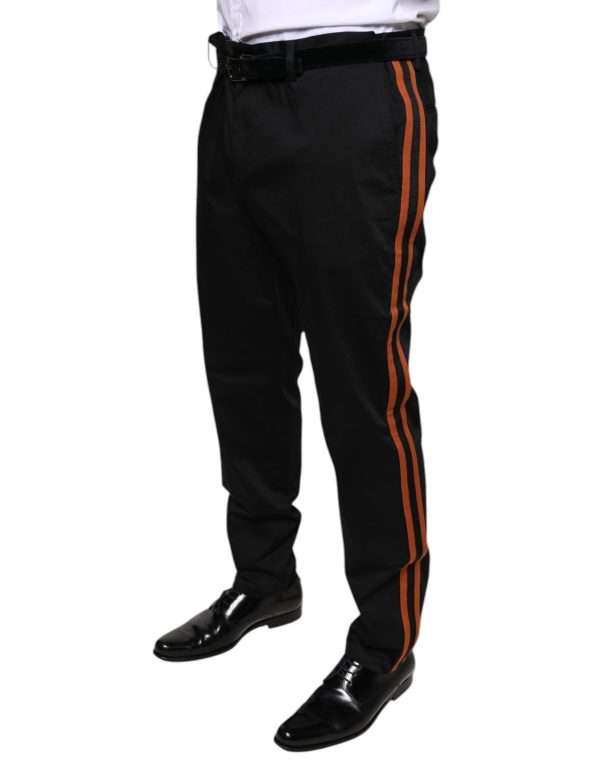 Black Cotton Stretch Skinny Men Dress Pants - Image 3