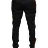 Black Cotton Stretch Skinny Men Dress Pants - Image 4