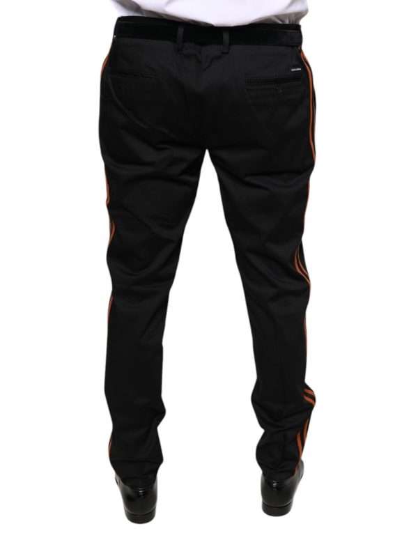 Black Cotton Stretch Skinny Men Dress Pants - Image 4
