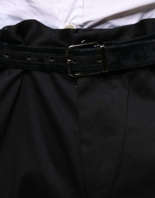 Black Cotton Stretch Skinny Men Dress Pants - Image 5