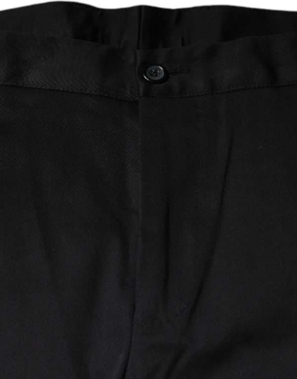 Black Cotton Stretch Skinny Men Dress Pants - Image 6