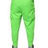Neon Green Polyester Cargo Jogger Sweatpants Pants - Image 4