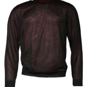 Maroon Polyester Crew Neck Pullover Sweater
