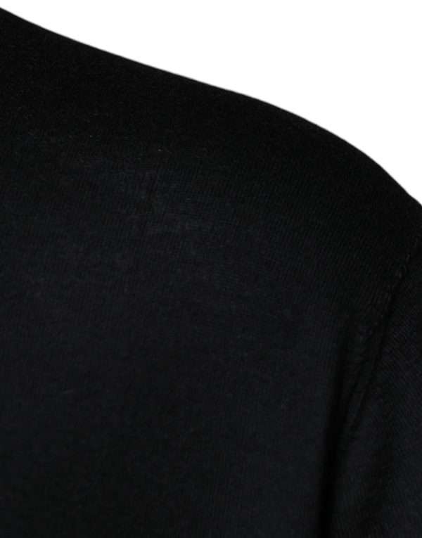 Black Cashmere Crew Neck Pullover Sweater - Image 4
