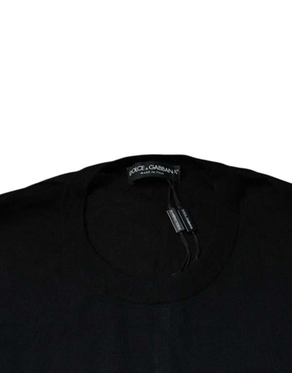 Black Cashmere Crew Neck Pullover Sweater - Image 6