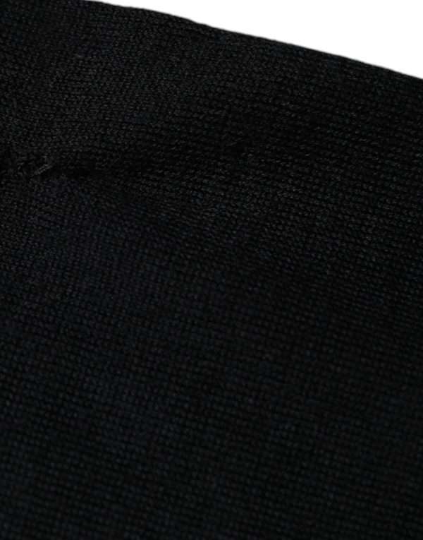 Black Cashmere Crew Neck Pullover Sweater - Image 7