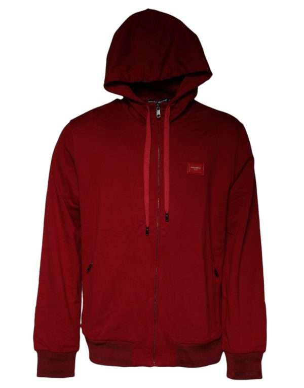Red Logo Plaque Hooded Sweatshirt Sweater - Image 2