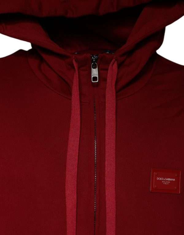 Red Logo Plaque Hooded Sweatshirt Sweater - Image 3