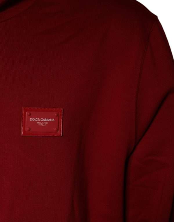 Red Logo Plaque Hooded Sweatshirt Sweater - Image 4