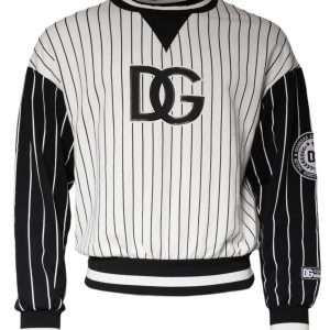Black White Stripes Logo Sweatshirt Sweater