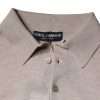 Beige Cashmere Knit Collared Pullover Sweater - Image 5