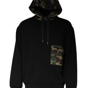 Black Camouflage Hooded Sweatshirt Sweater