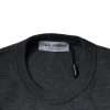 Dark Gray Wool Crew Neck Pullover Sweater - Image 6