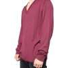 Maroon Cashmere V-neck Men Pullover Sweater - Image 3