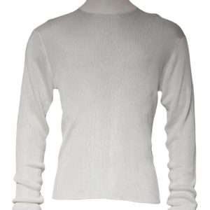 White Long Sleeve Turtleneck Men Pullover Sweater
