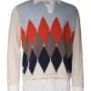 Multicolor Patterned Collared Long Sleeves Pullover Sweater - Image 3
