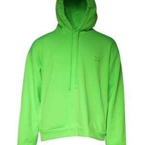 Green Logo Hooded Pullover Men Sweatshirt Sweater