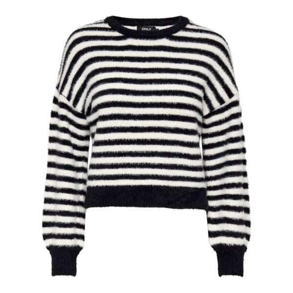 Black And White Marabou Tops & T-Shirt