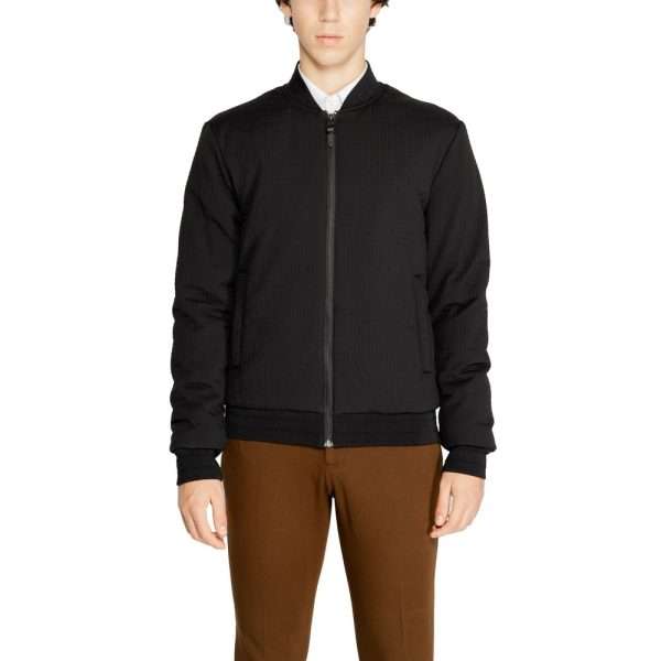 Black Polyester Jackets & Coat