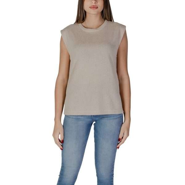 Beige Viscose Tank Top