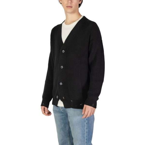 Black Cotton Cardigan - Image 3