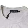 White Logo Print Cotton Crew Neck T-shirt - Image 4