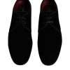 Black Velvet Leather Lace Up Derby Shoes - Image 3