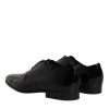 Black Leather Lace Up Derby Formal Shoes - Image 5