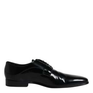 Black Leather Lace Up Derby Formal Shoes