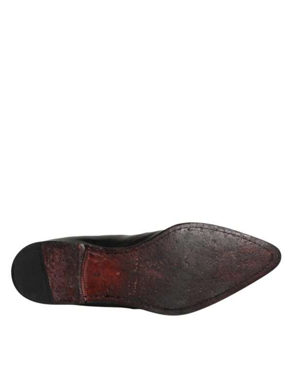 Black Leather Chelsea Men Ankle Boots Shoes - Image 8