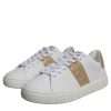 White Brown Greca Print TPU Low Top Men Sneakers Shoes - Image 3