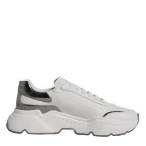 White Silver DAYMASTER Leather Sneakers Shoes
