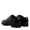 Black Leather Lace Up Men Derby Formal Shoes - Image 5