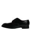 Black Leather Lace Up Men Derby Formal Shoes - Image 6