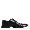 Black Leather Derby Wingtip Formal Shoes - Image 7