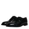 Black Leather Derby Wingtip Formal Shoes - Image 4