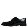 Black Leather Derby Wingtip Formal Shoes - Image 6